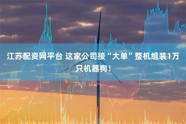 江苏配资网平台 这家公司接“大单”整机组装1万只机器狗!