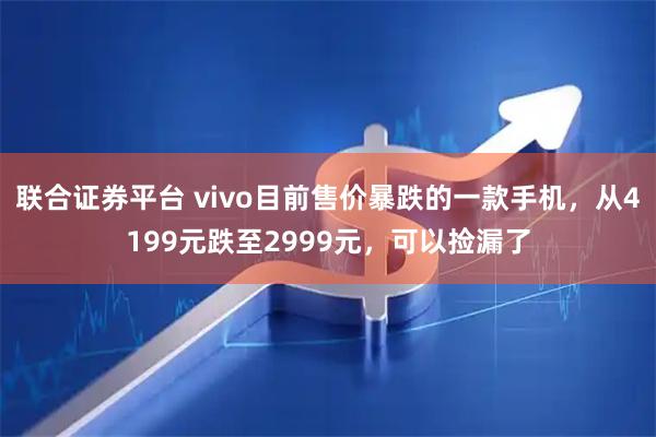 联合证券平台 vivo目前售价暴跌的一款手机，从4199元跌至2999元，可以捡漏了